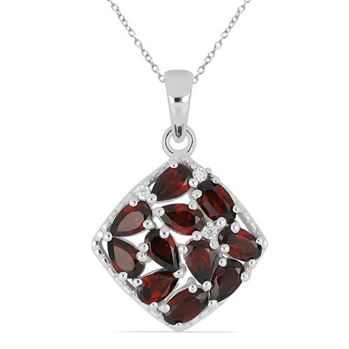 BUY 925 STERLING  SILVER NATURAL GARNET GEMSTONE PENDANT